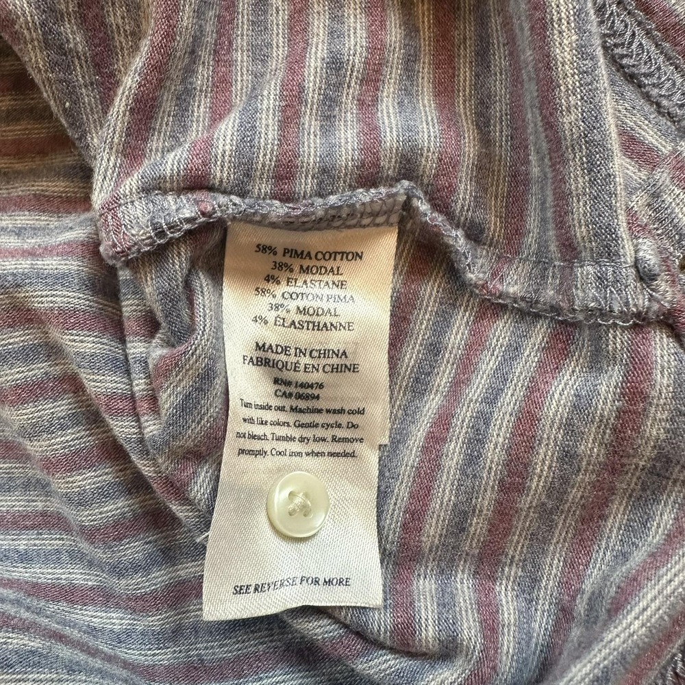 Faherty Brand Polo Shirt Mens XXL Gray Red Stripe‎ Pima Cotton Stretch Casual - Picture 7 of 8